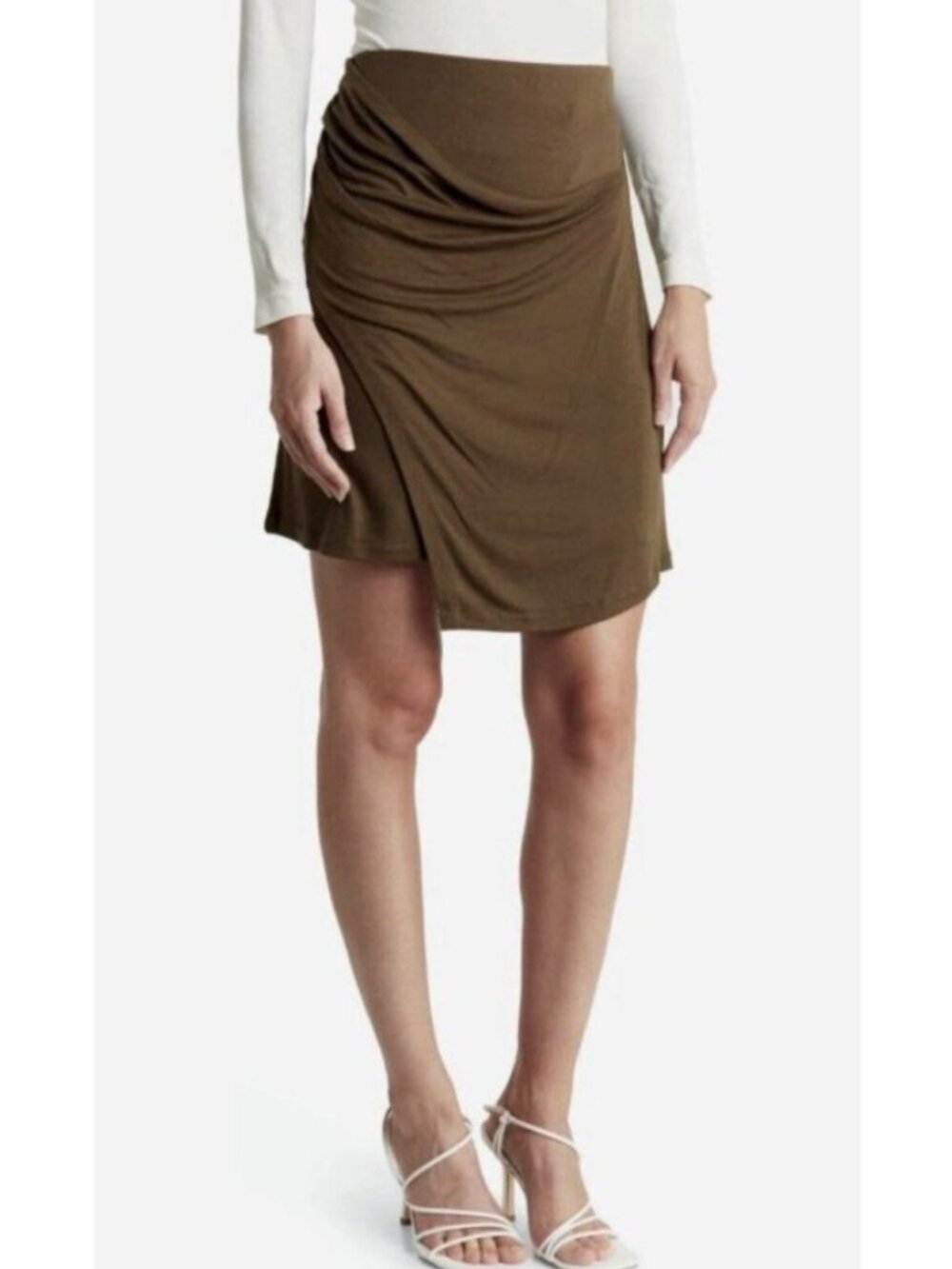 NWOT Vince Gathered Skirt Draped Front Design Mini Skirt in Vine Green Size M